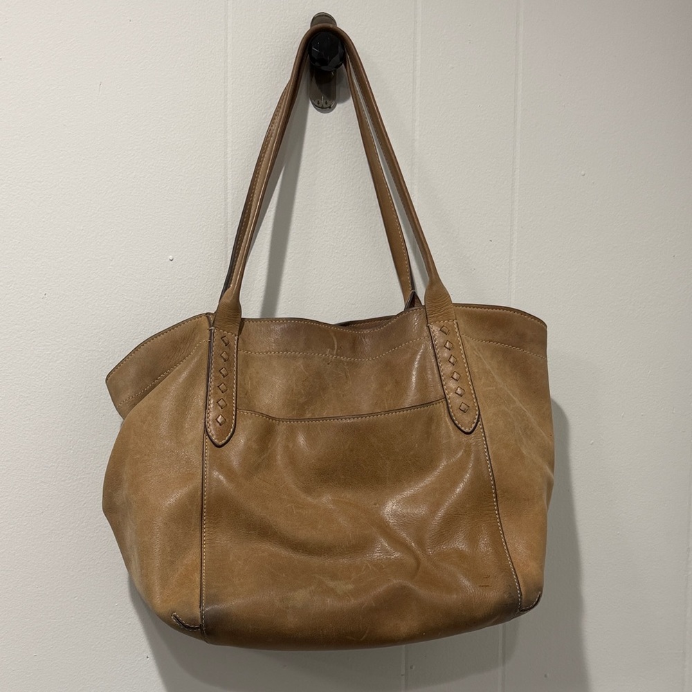 Frye Tan Leather Shoulder Tote